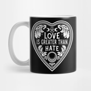 Love Is Greater Than Hate - Distressed Vintage Gothic Planchette Mug